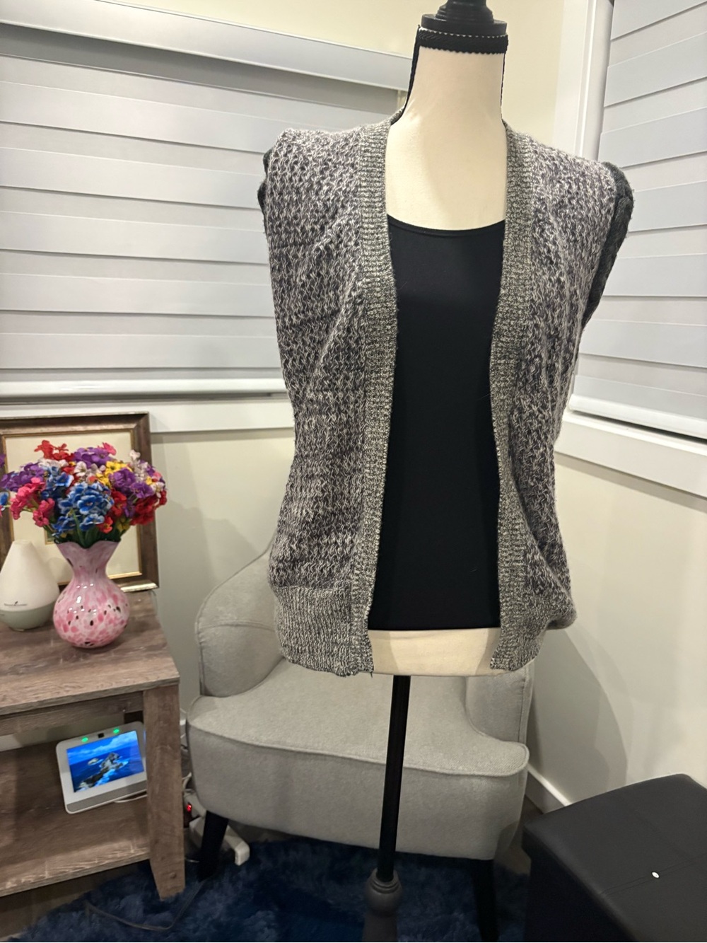 Mister Leonard vintage 80/90’s Chunky Knit Sleeveless Cardigan Vest (M)